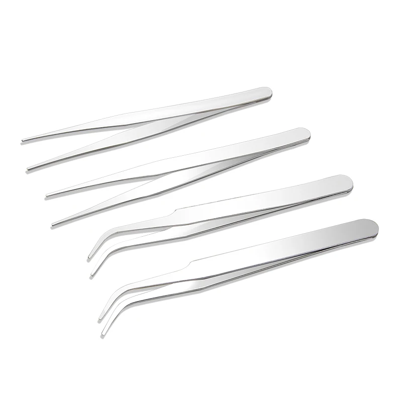 Stainless Steel Sewing Industrial Anti-static Tweezers Watchmaker Repair Tools Eyelashes Eyebrow Repairing Tweezer Makeup Tool