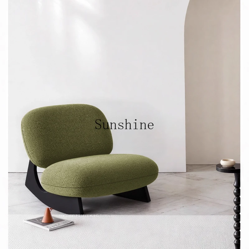 

Small apartment living room bedroom leisure chair lazy sofa single solid wood sofa