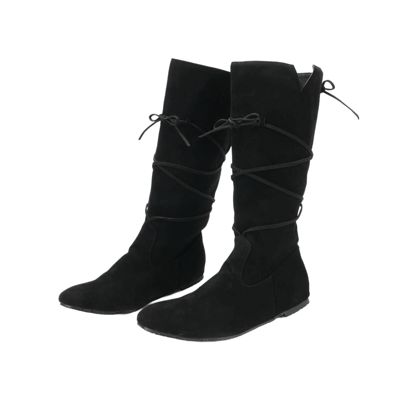 medieval-renaissance-jazz-boots-vintage-faux-suede-cross-tie-knee-boots-gothic-pirate-mid-calf-boots-for-halloween-larp-cosplay