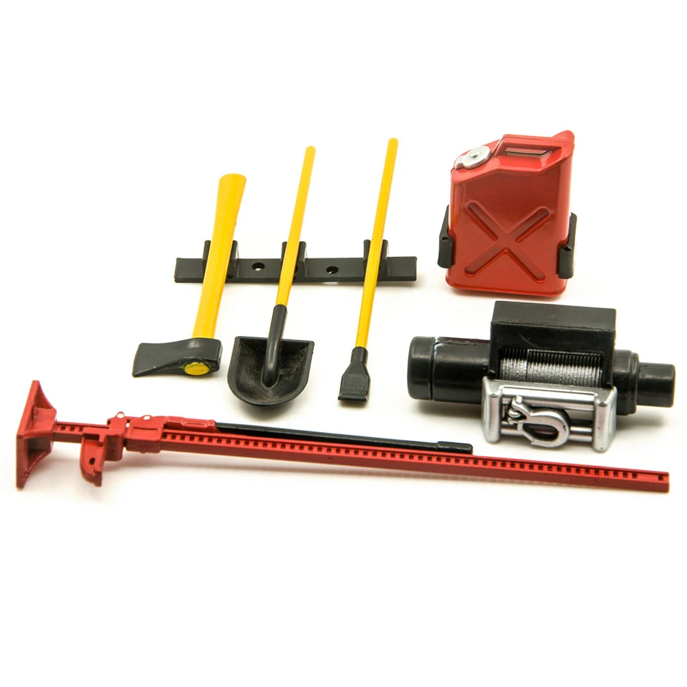 YEAHRUN Plastique Simulé Mini Outils pour Axial SCX10 Wraith TRX-4 1/10 Télécommande Modèle RC Voiture Décoration Pièces