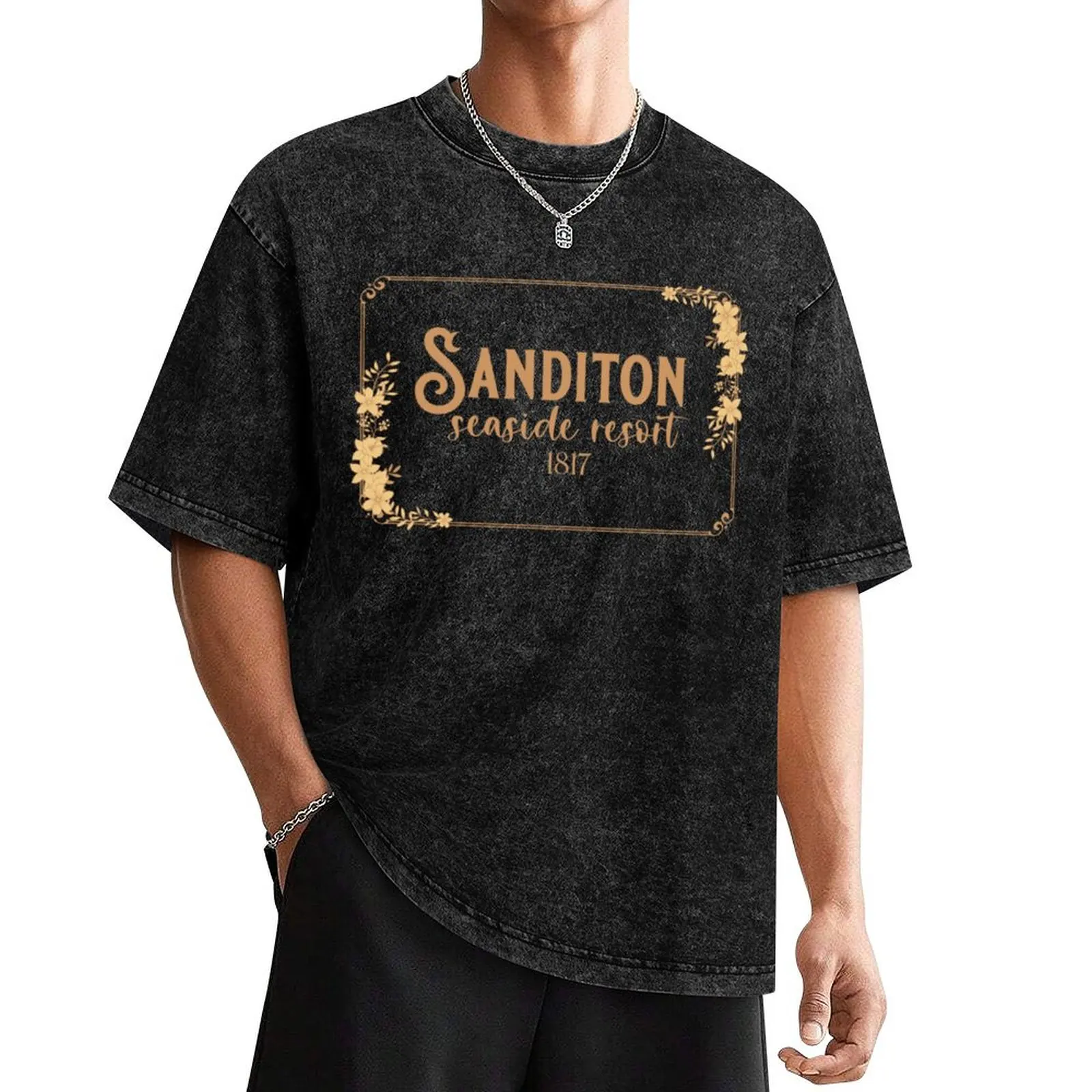 Sanditon Seaside Resort T-Shirt aesthetic clothes funny shirt cotton cheap stuff black t-shirts for men