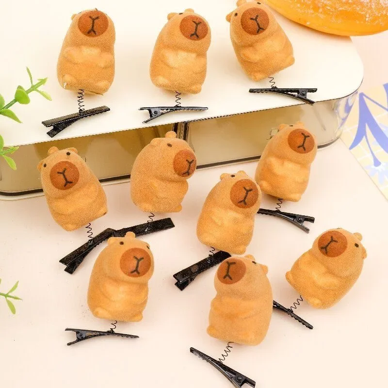 10-100 pçs kawaii laço pequeno 3d capivara hairpin primavera clipe duckbill clipe franja clipes laterais headwear acessórios para o cabelo