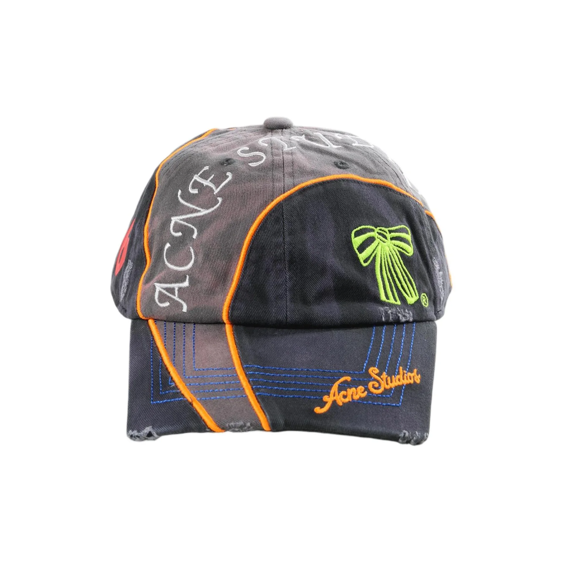 Acne Studios Cotton Baseball Caps Unisex Black FNUXHATS000389