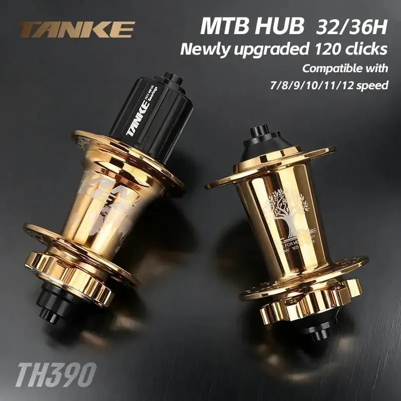 TANKE 120 Click MTB hub 6 Bearing 32 36 Holes Mountain Bike Front Rear QR Thru-axle Exchange Bicycle Disc Brake Hubs HG MS TH390