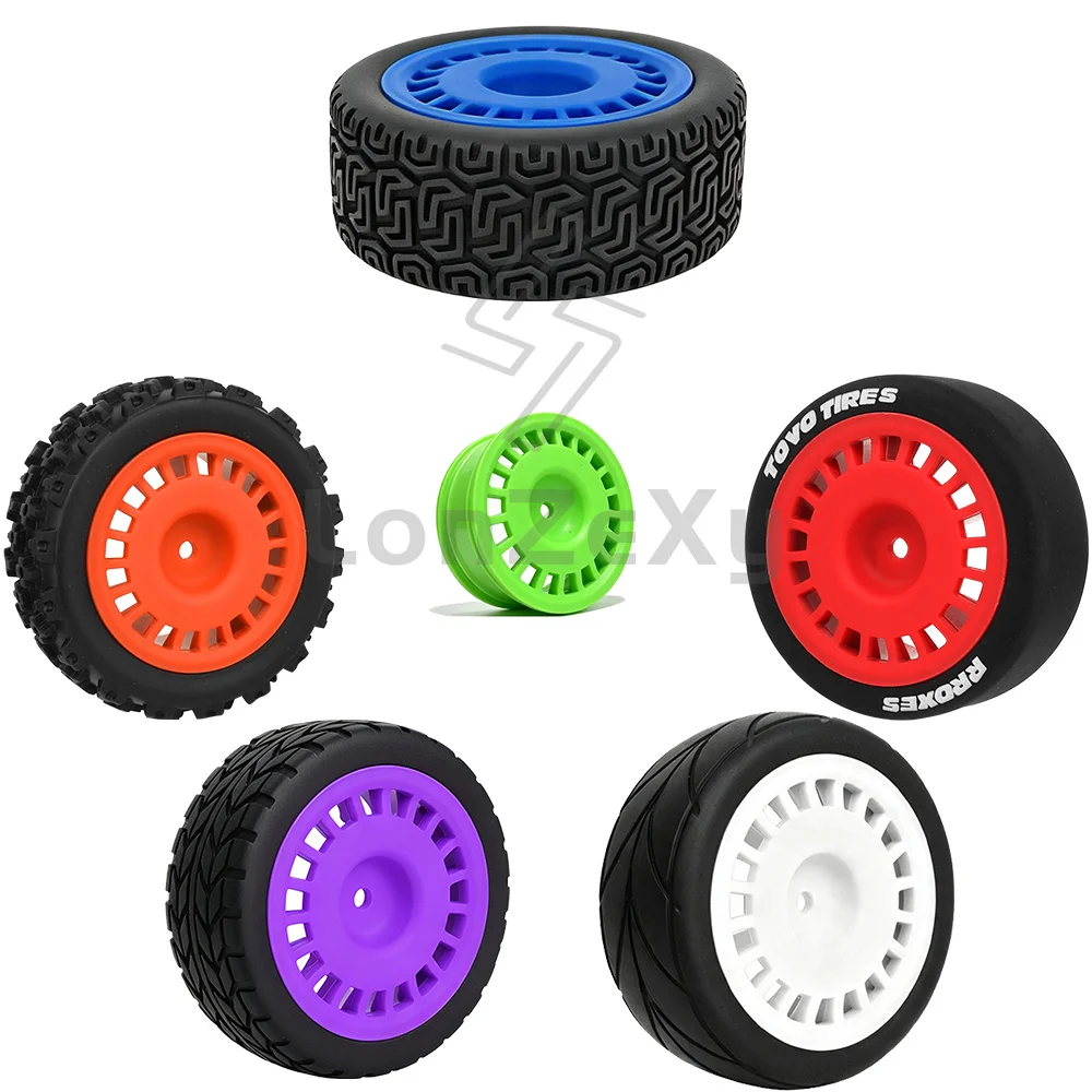 4Pcs 1/10 RC Drift On‑Road Car Wheels Tires Pre‑Mounted 12mm Hex Multi‑Size Tyre Rim For HSP Tamiya TT01 TT02 Upgrade Parts