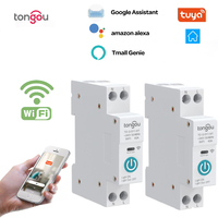 Tuya WiFi Smart Circuit Breaker 1P 63A Rail For Smart Home Wireless Remote Control Switch By APP TONGOU （Without Metering）