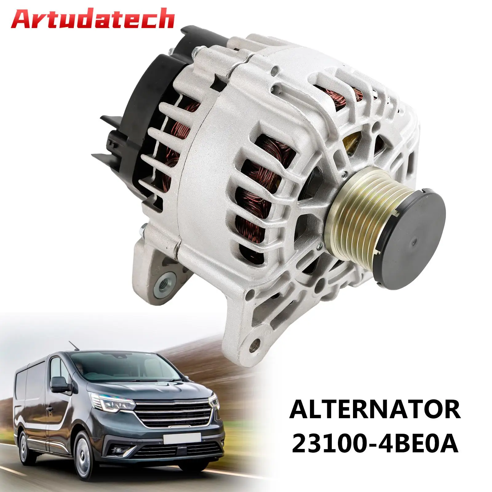 Artudatech Alternator 23100-4BE0A For Vauxhall Vivaro Mk2 & Renault Trafic Mk3 1.6 Diesel 2014-2020