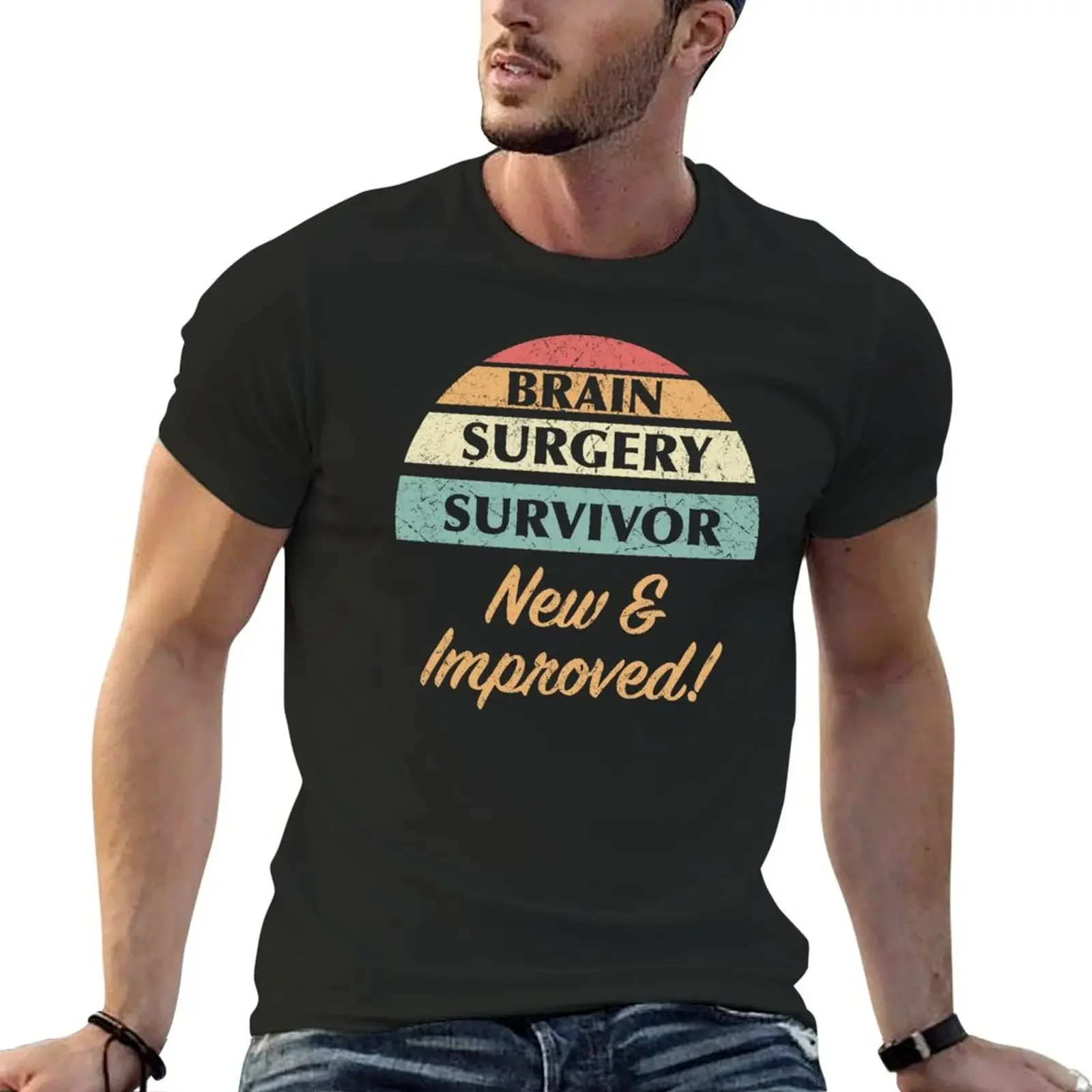 Brain Surgery Survivor Humor T-Shirt new edition shirts graphic men tshirt