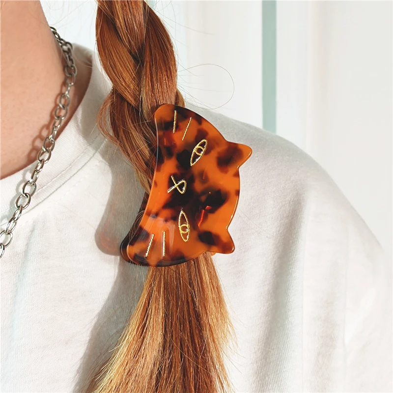 New Cute Cat Hairpin Acetate Tortoiseshell Hairpin Big Animal Hair Accessories for Women Girl Cartoon Hair Crab Clip Headwear