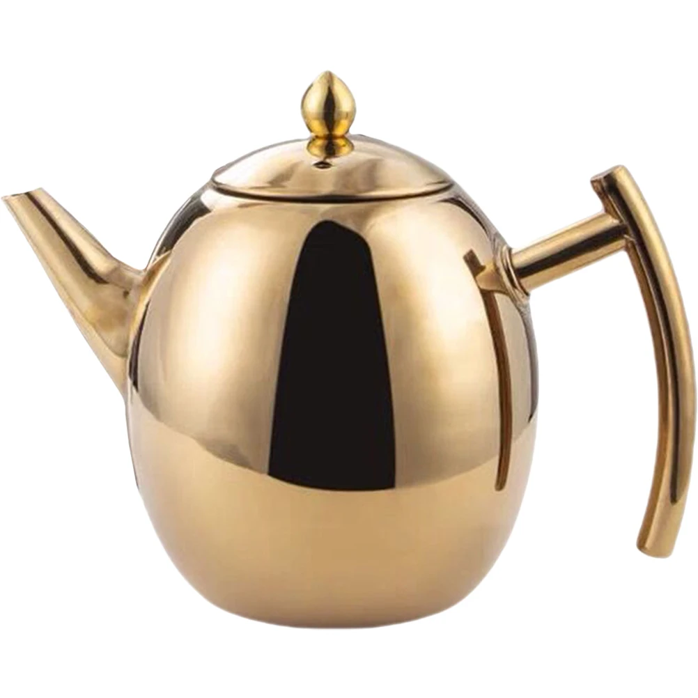 

Stainless Steel Teapot Kettle Travel Pitcher Reliable Desktop Tearoom Supplies Metal Home Modern Decor Kitchen Bar Tools