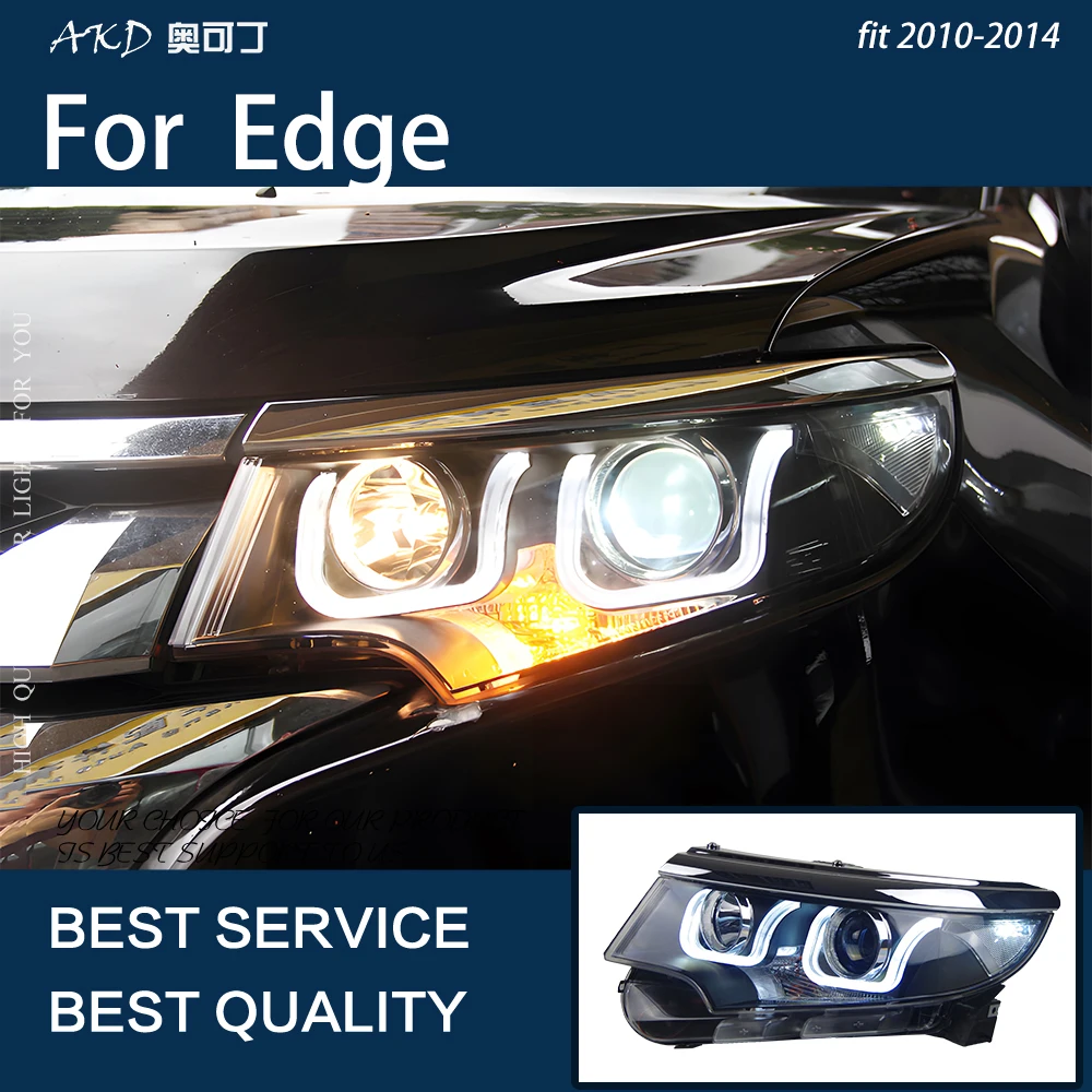 

Автомобильные фары для Ford Edge 2010-2014 лампы в сборе, улучшенные Ксеноновые биконусные линзы, динамические сигнальные лампы, Аксессуары для инструментов