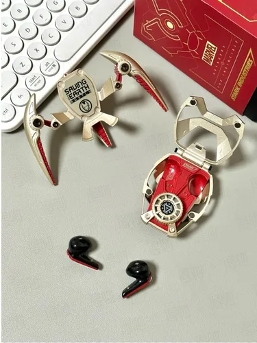 Imagen 2 del producto MARVEL Colaboración Auriculares Bluetooth ANC Cancelación activa de ruido Bluettoth Auriculares inalámbricos Deportes Juegos Regalo Iron Man