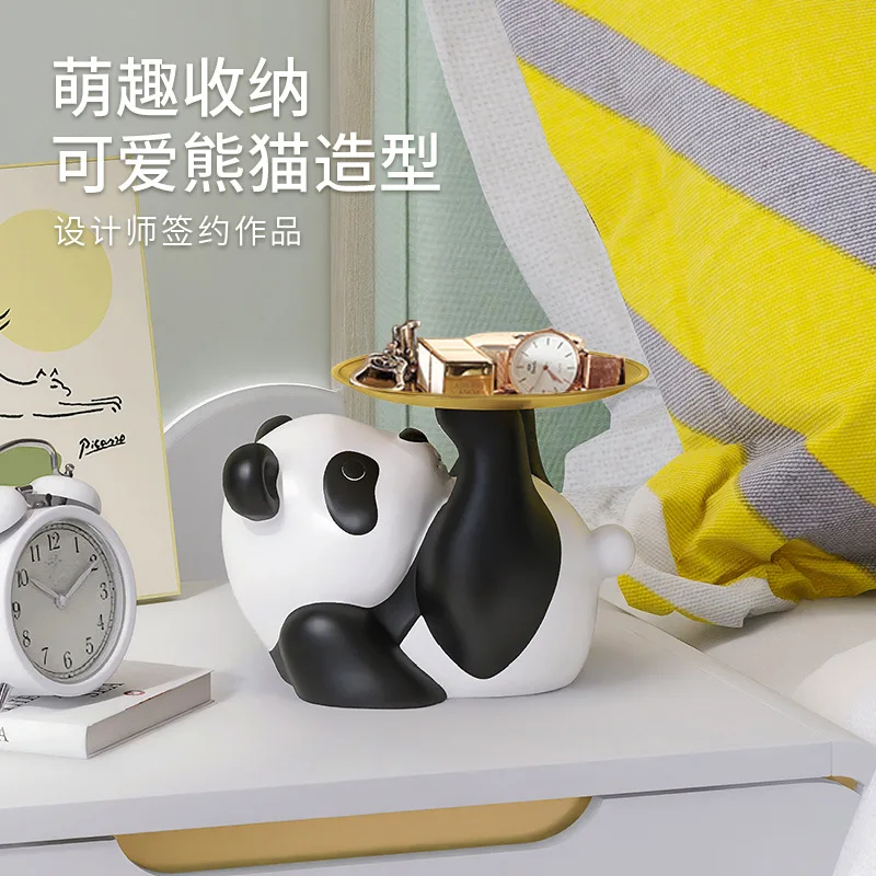 

Panda ornament tray rack key storage ornament