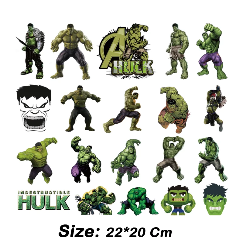 Disney Marvel The Avengers The Hulk Cartoon DIY Clothing Thermoadhesive Patches Printed Pattern Stickers heat-adhesive clothing