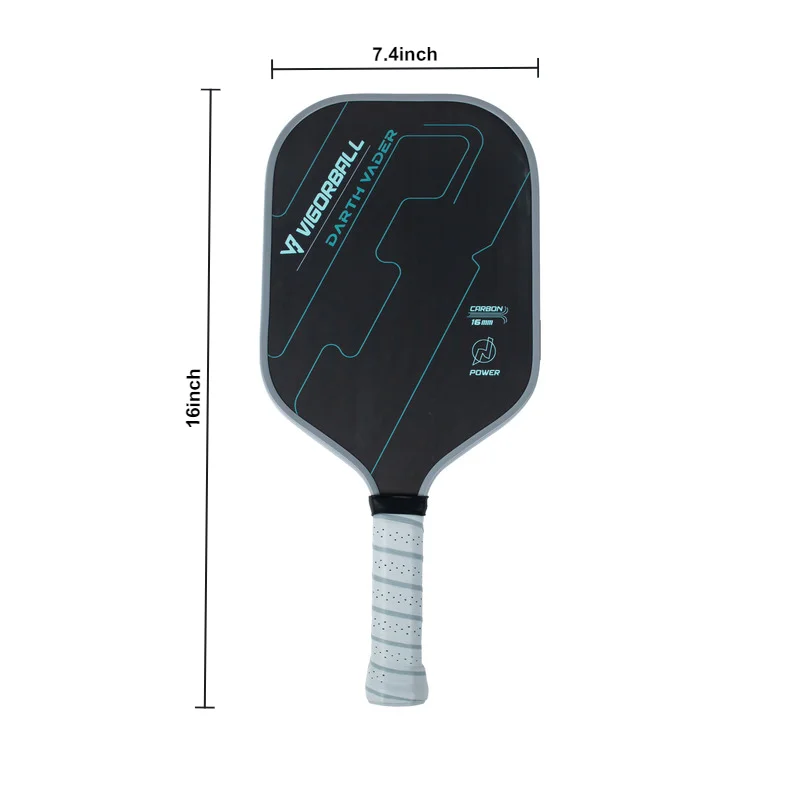 Pickleball-paleta de buena calidad esmerilada 3K, superficie de fibra de carbono, núcleo de panal PP de 16MM, Control mejorado