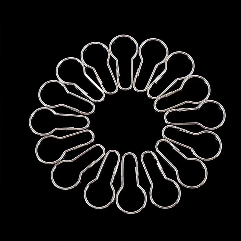 50pcs Gourd Curtain Rings Stainless Steel Shower Curtain Hooks Metal Rustproof Rod Hanger Buckle Kitchen Bathroom Bedroom Hook