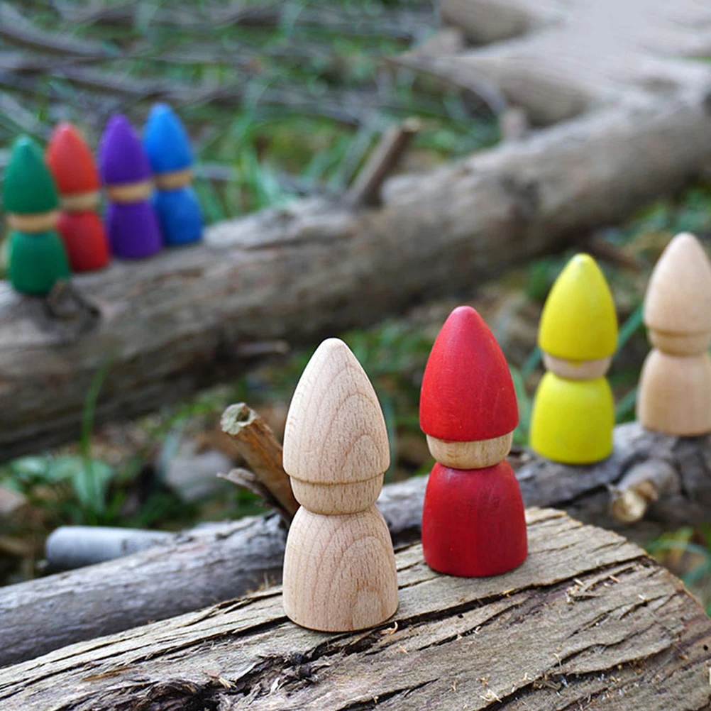 8 stuks onvoltooide houten diy blanco pin voor kinderen schilderen ambachten zand tafel decor micro landschap hout ambacht