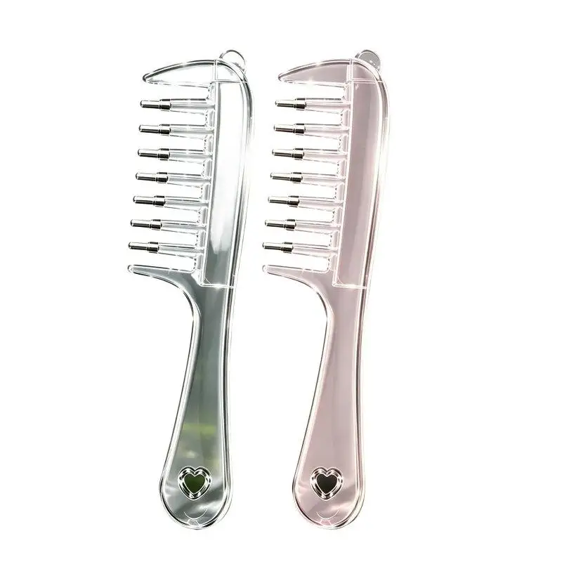 1 Stück Heim-Salon-Werkzeug Unisex Transparenter Ätherisches-Öl-Applikator Massagekamm mit eingebautem Flüssigkeitsreservoir und rollenden Metallzähnen – Detail 10