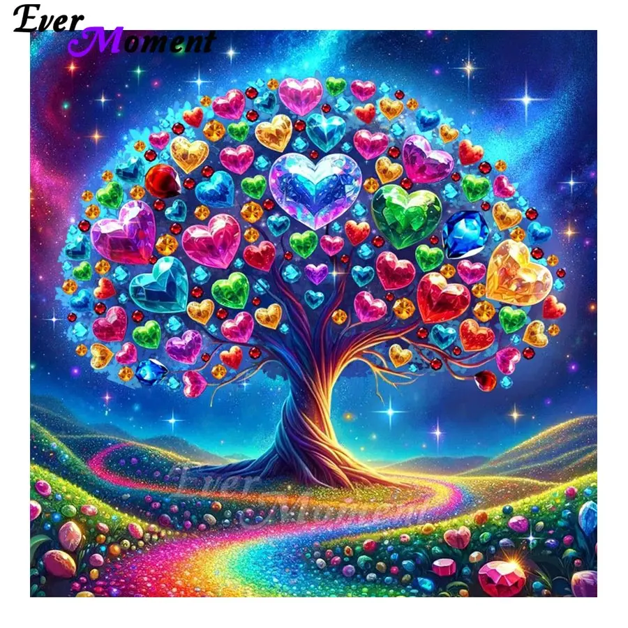 

Ever Moment 5d алмазная живопись «Дерево сердец» художественные наборы мозаика со специальными сверлами Новое поступление Декор дома ASF3010