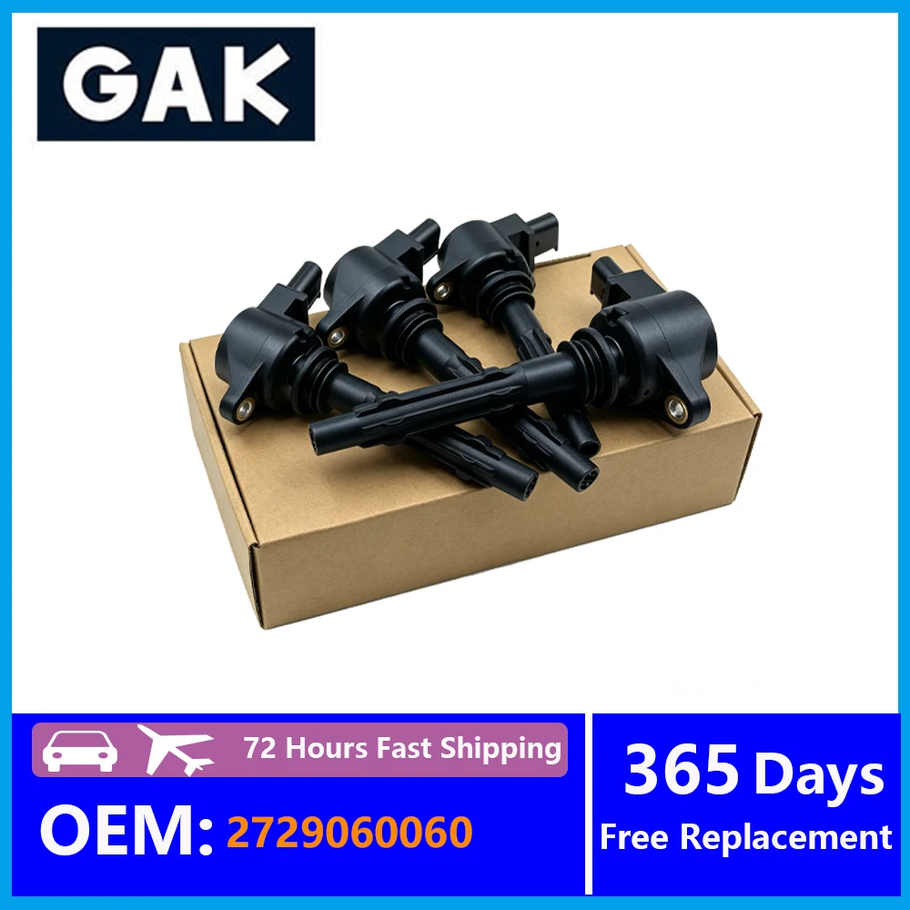 4PCS 2729060060 GAK Ignition Coil Accessories For Benz W203 W204 W211 W212 W221 C300 E300 E350 S350 S500 Replacement Parts