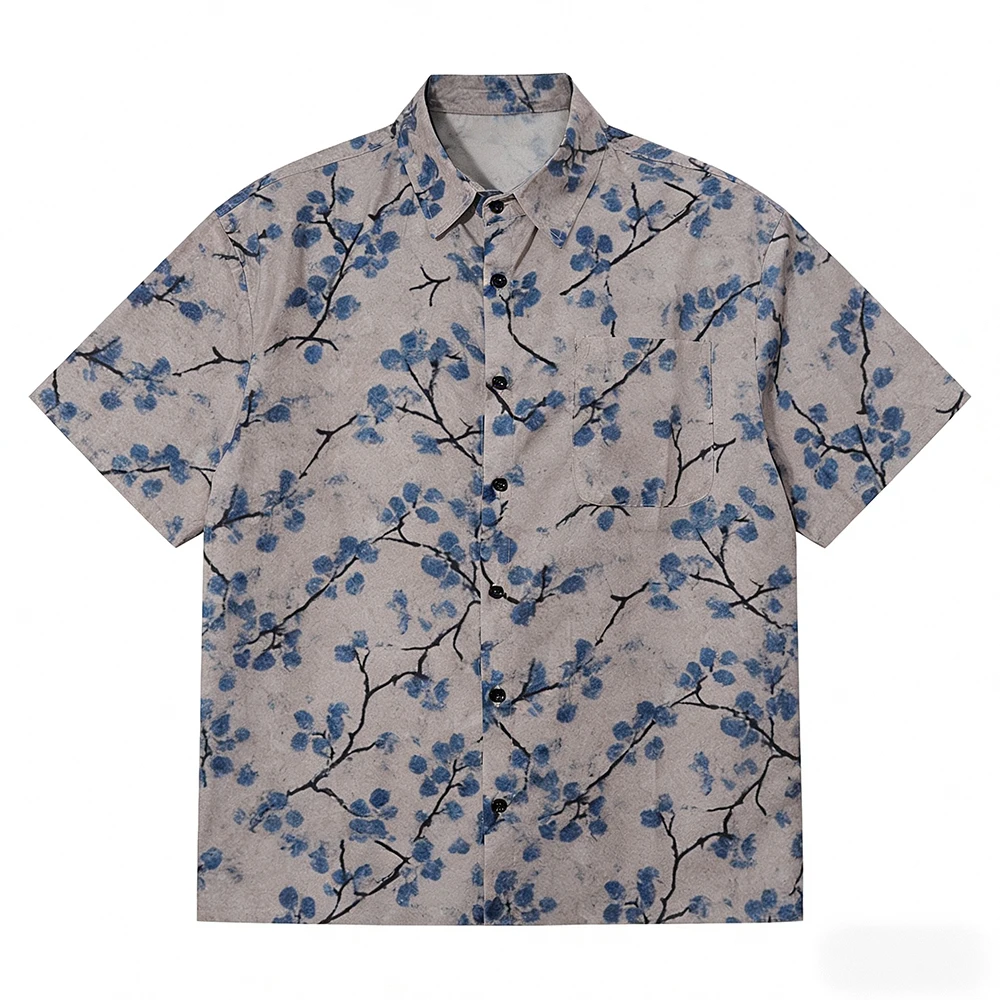 

Hawaiian Shirt 2026 Summer Shirts For Man Short Sleeve Y2k Beach Women's Korean Fashion Floral Print Men Clothing Oversized Tops