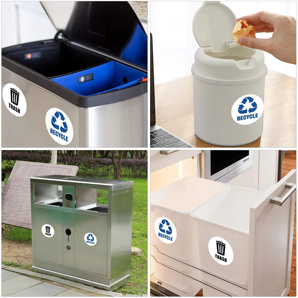 

1 комплект, 6 листов, наклейки для мусорного бака, многоразовые наклейки для сортировки мусора для домашнего офиса, общественных мест, экологически чистые