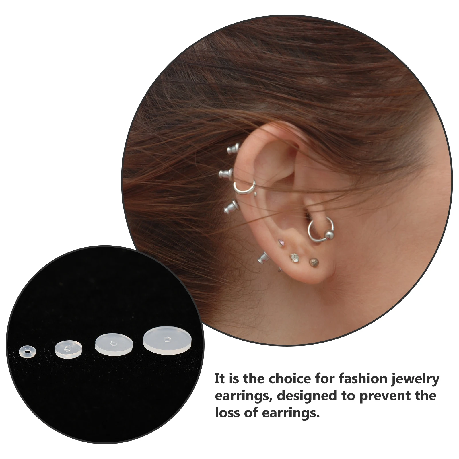 

100Pcs Silicone Earring Pads Strong Hold Non-Slip Clutch Backs Prevent Loss Ideal for Studs DIY Fashion Jewelry Protective Discs