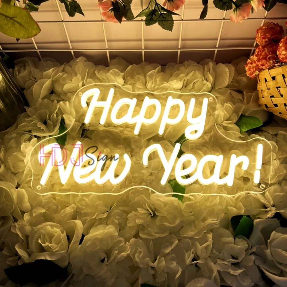 2026 سنة جديدة سعيدة النيون علامات ل وحدة إضاءة LED جداريّة ديكور غرفة المنزل حفلات السنة الجديدة بار مقهى متجر الديكور أضواء النيون الهدايا