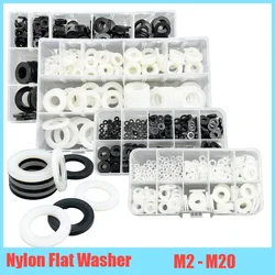 Nylon Flat Washer Black White M2 M2.5 M3 M4 M5 M6 M8 M10 M12~ M20 Insulation Gaskets Ring Plastic Sealing Hard Washer For Screw