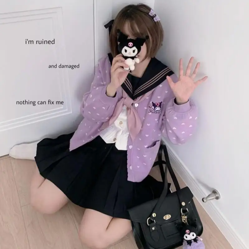 

Anime Cute Cinnamoroll Women Comfort Sweater Cartoon Y2K Loose Warm Kawaii Girl Tops Spring Autumn Fashion Sweet Woman Clothes