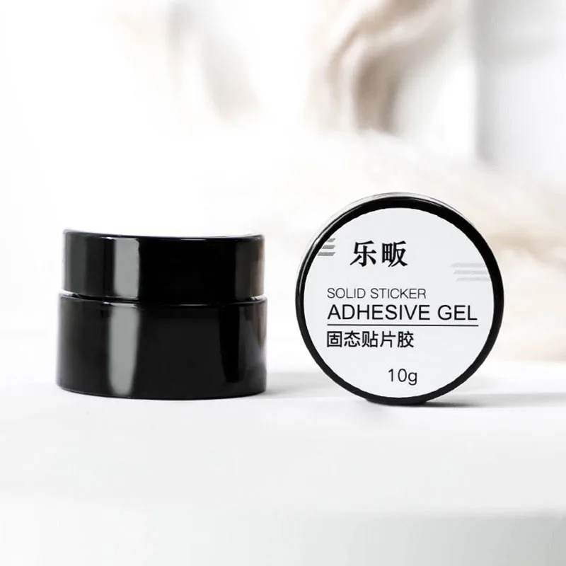 Pegamento de gel sólido de 10 g para uñas a presión: curable UV/LED, sujeción de grado de diamante para decoración de uñas y dijes