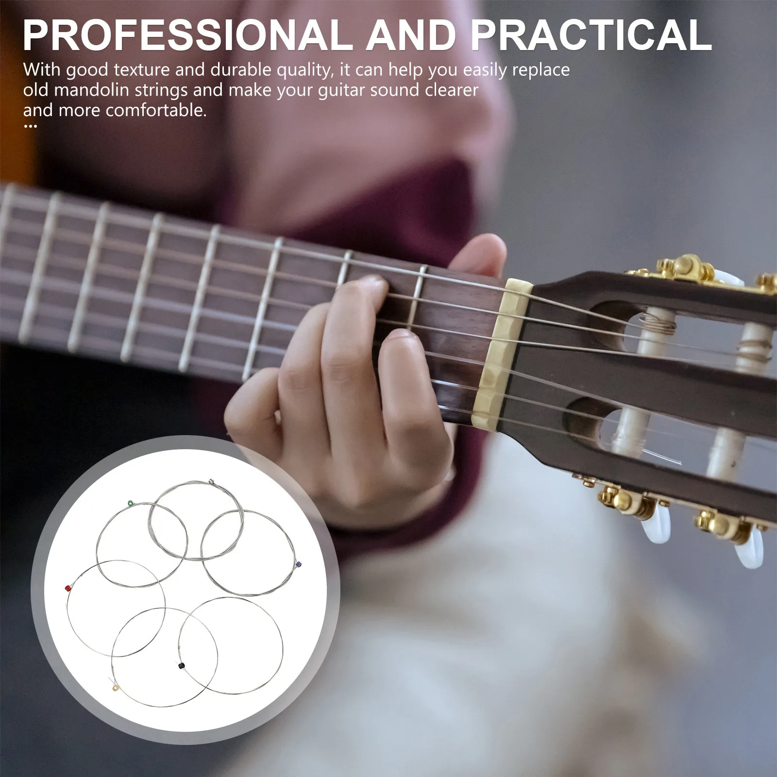 2Sets Nickel Plated Electric Guitar String Kit High Tensile Strength Resonant Bright Sound Quick Installation Guitar Strings view 6
