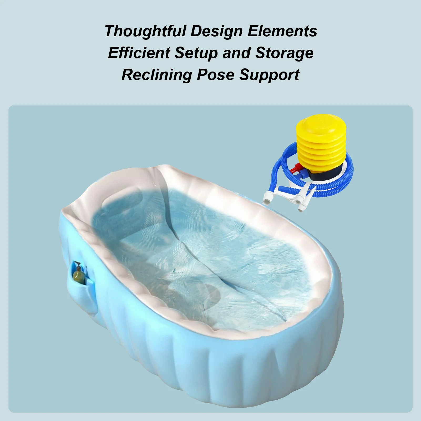 

Надувная ванна для ребенка с ножным насосом Складная раковина для душа Уход за детской, необходимая для дома, отеля, на открытом воздухе