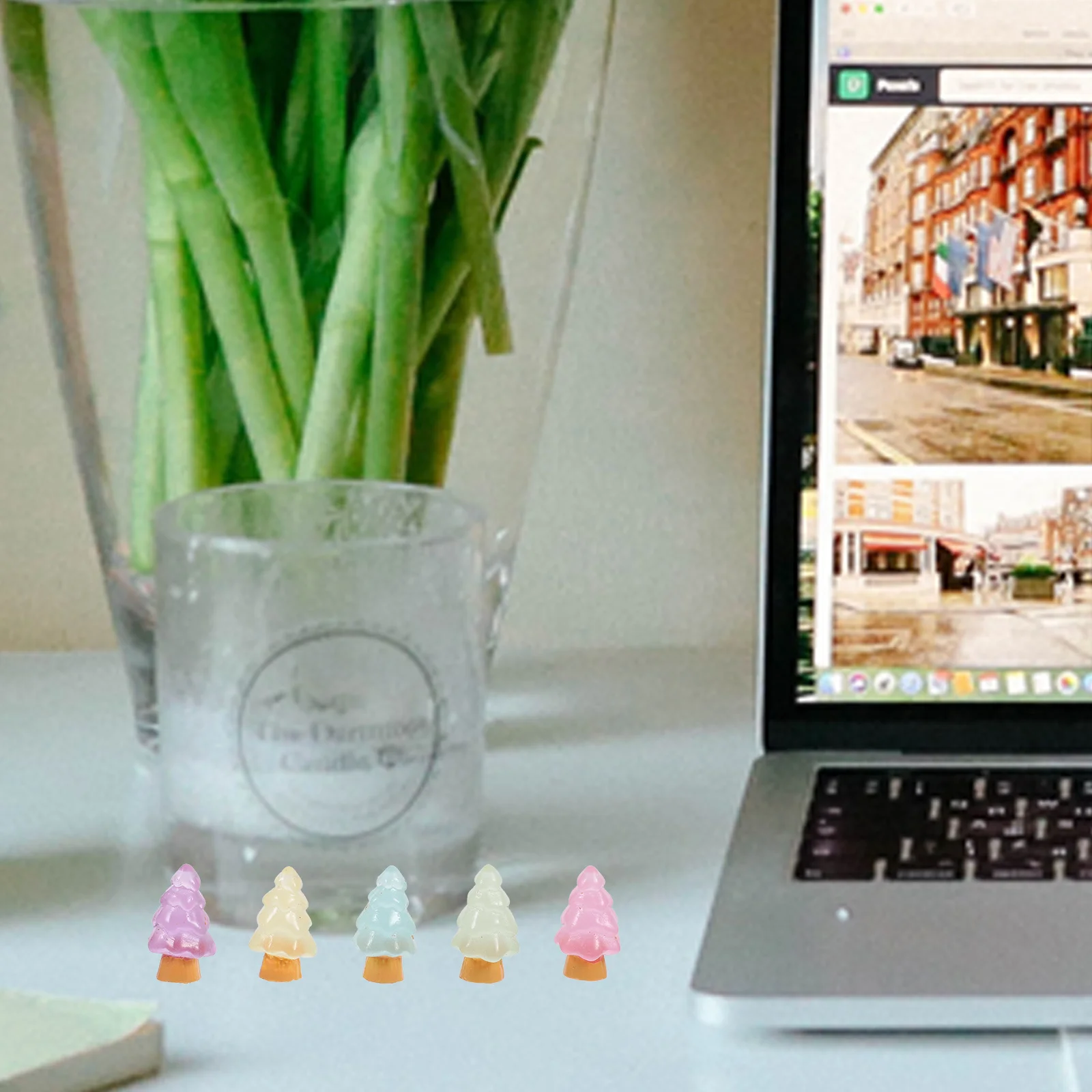 

25Pcs Miniature Christmas Tree Decorations Luminous Tabletop Pine Trees for Home Study Room Festive Atmosphere Enhancer