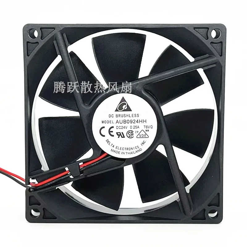 مروحة تبريد Delta Electronics AUB0924HH DC 24V 0.25A 90x90x25mm بسلكين