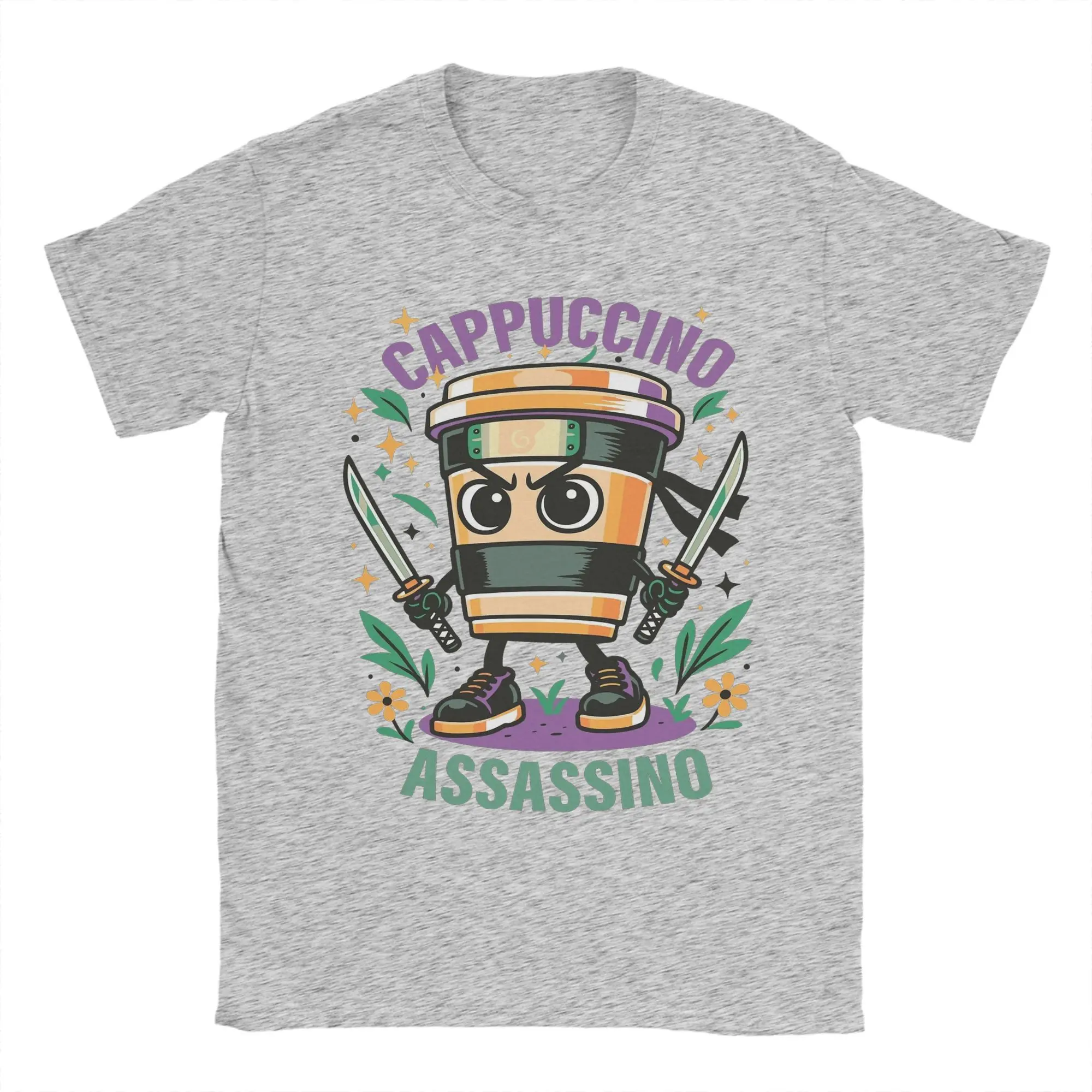 

Cappuccino Assassino Italian Brainrot Memes T Shirt Summer T-Shirts Men Cotton O Neck Oversized Top Tees Short Sleeve Tops