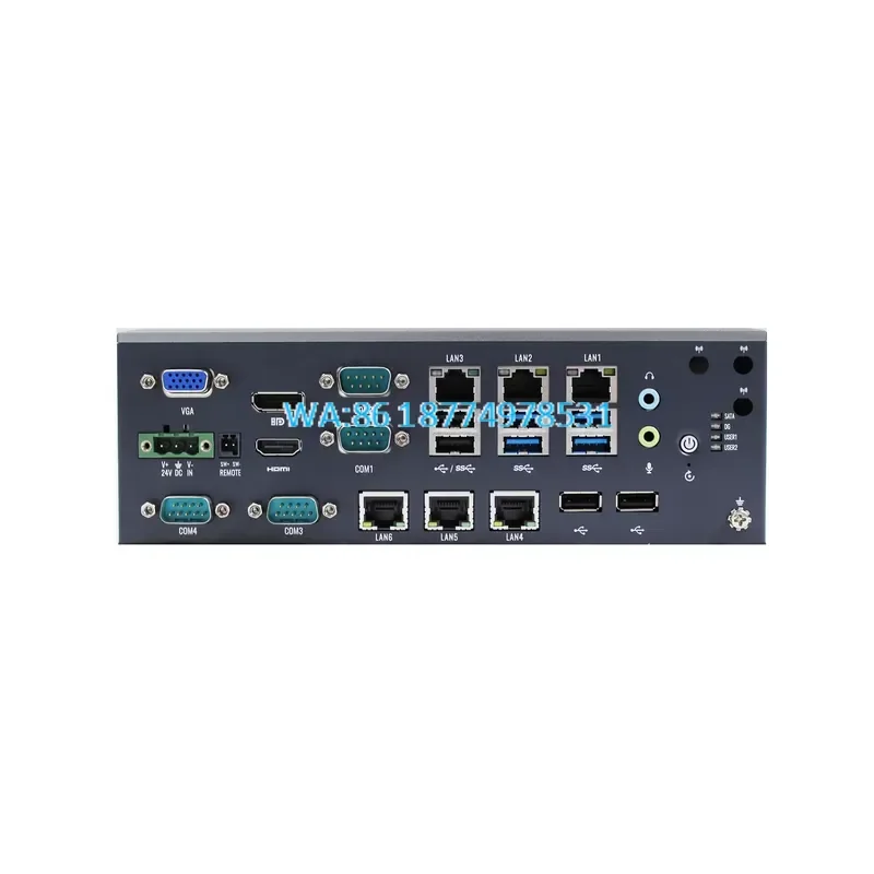 Wmwmnu Mini Industrial PC Embedded 6 Ethernet RS232/485 Windows 11 UPS CE FCC i5-11400 for Industrial Automation