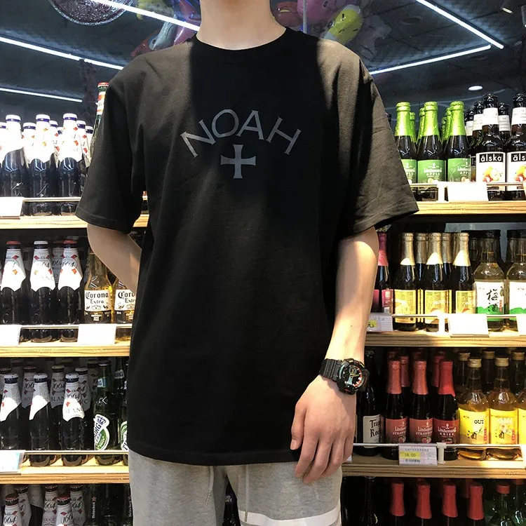 

Noah Classic Cotton T-irt ex Loose Fit Summer ort Sve Letter Logo Print Casual Versatile Teen Faion round Ne