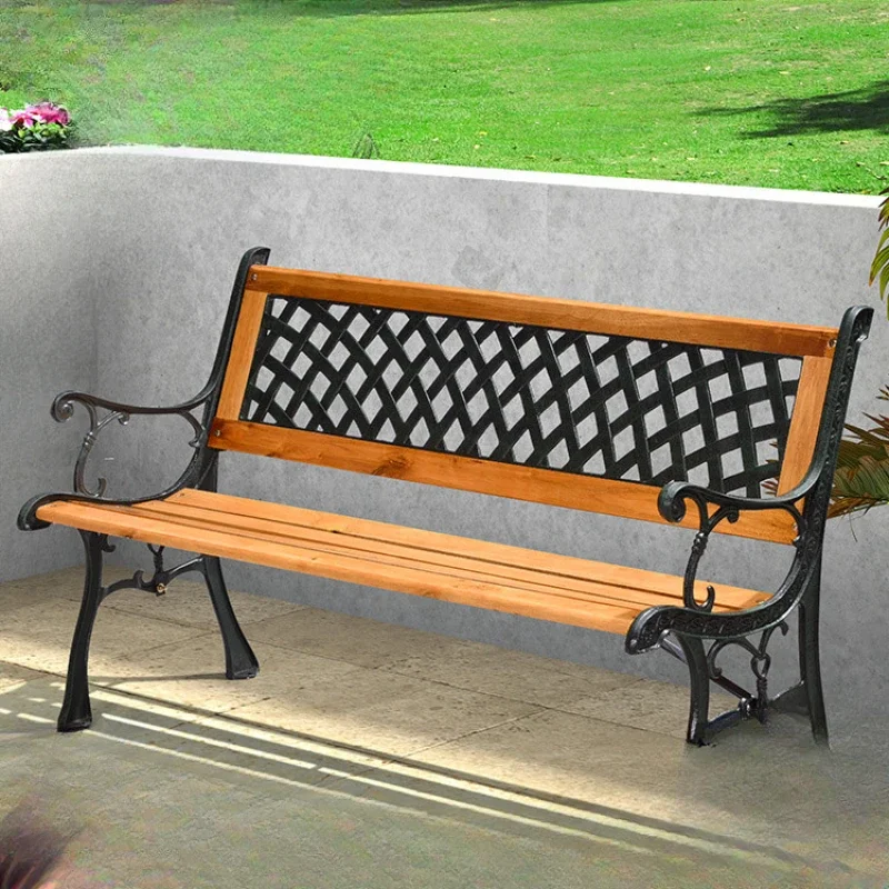 Preservative wood back park seat