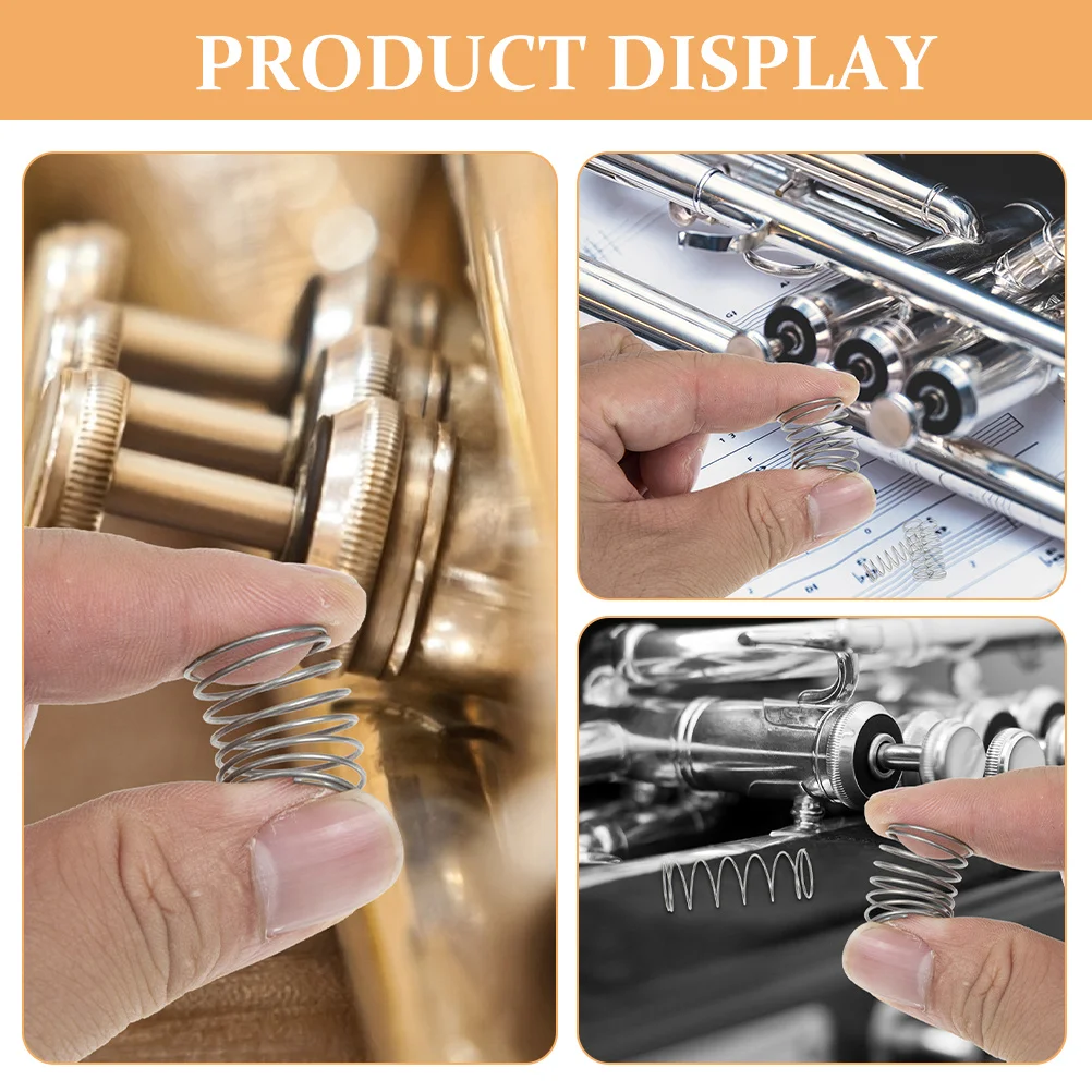 

6Pcs Trumpet Spring Set Stainless Steel Robust Easy to Install Replacement Components for Trumpet Button Accessories Repair Kit