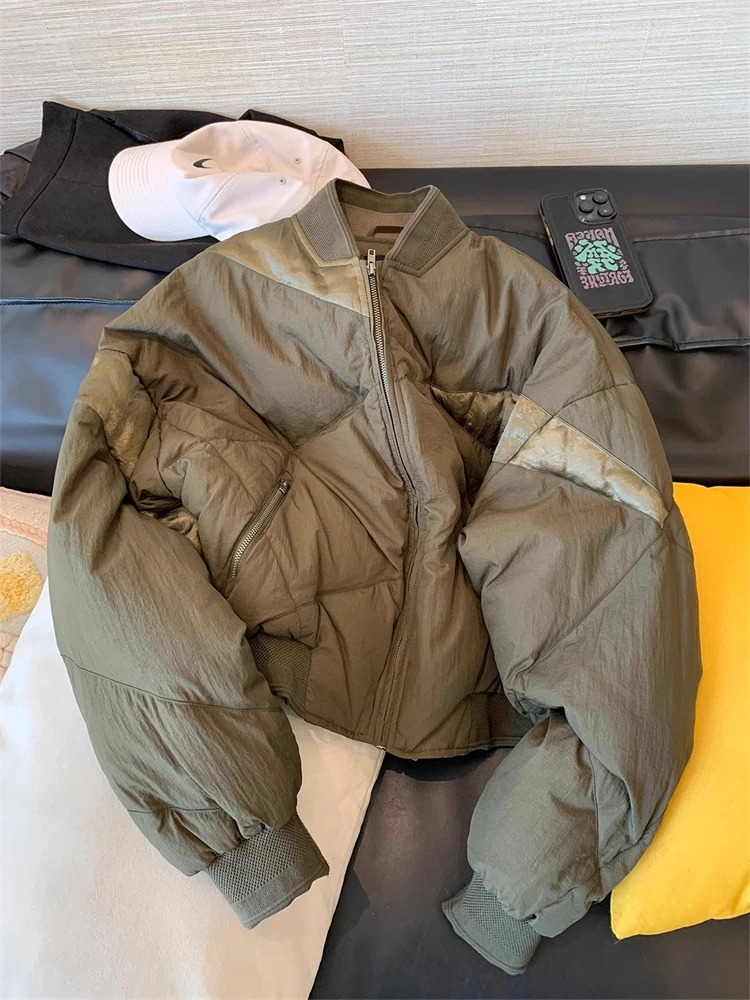 Design rétro coton Jaet hommes femmes automne hiver lâche Sli petit manteau de pilote col chaud bouton Long Sve régulier...