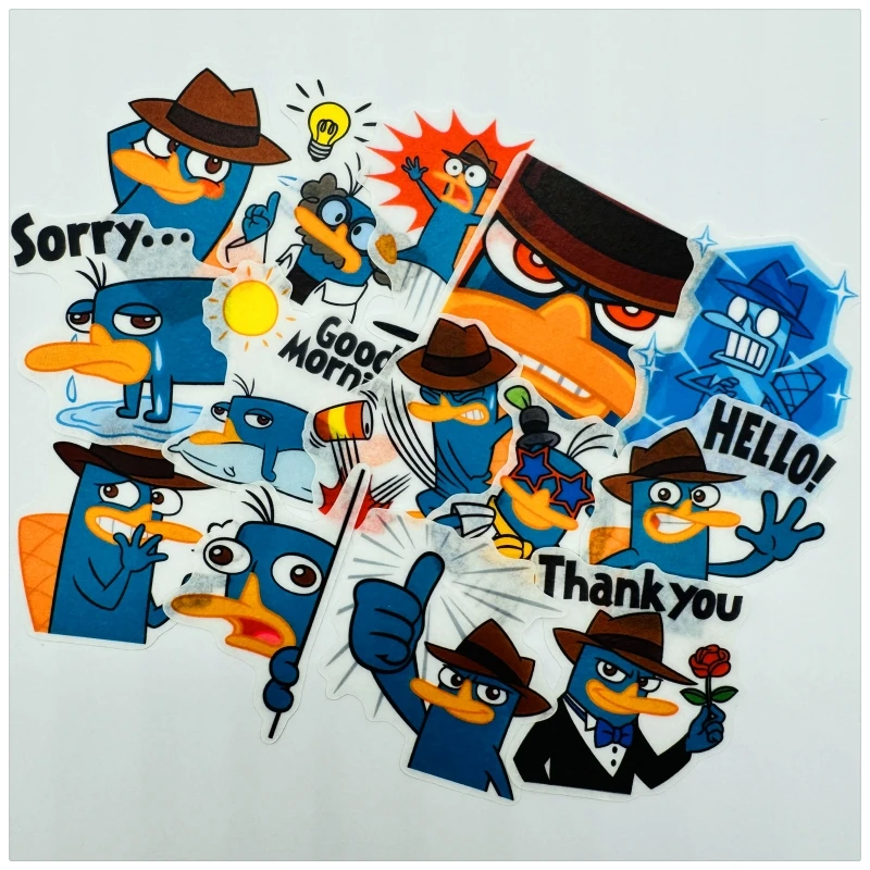 オリジナル 35 個ホワイトマット/半透明和紙 2 セットペリーザカモノハシステッカーフィニアスとファーブジャーナルデカール DIY おもちゃ