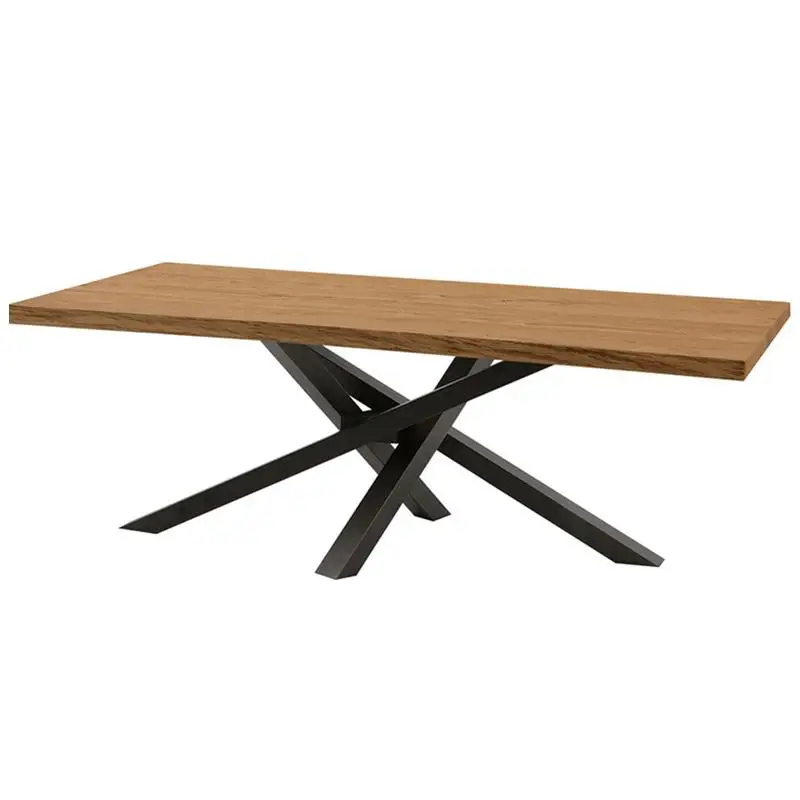 

Loft Nordic Creative Personality Wrought Iron Solid Wood Dining Table Log Long Table Rectangular Fashion Office Conference Table
