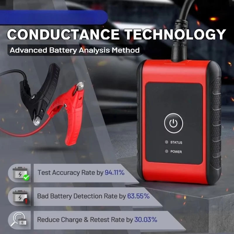 BT506 Car Battery & Electrical System Analysis Tester 6V 12V 100 - 2000 Car Battery Test Tool