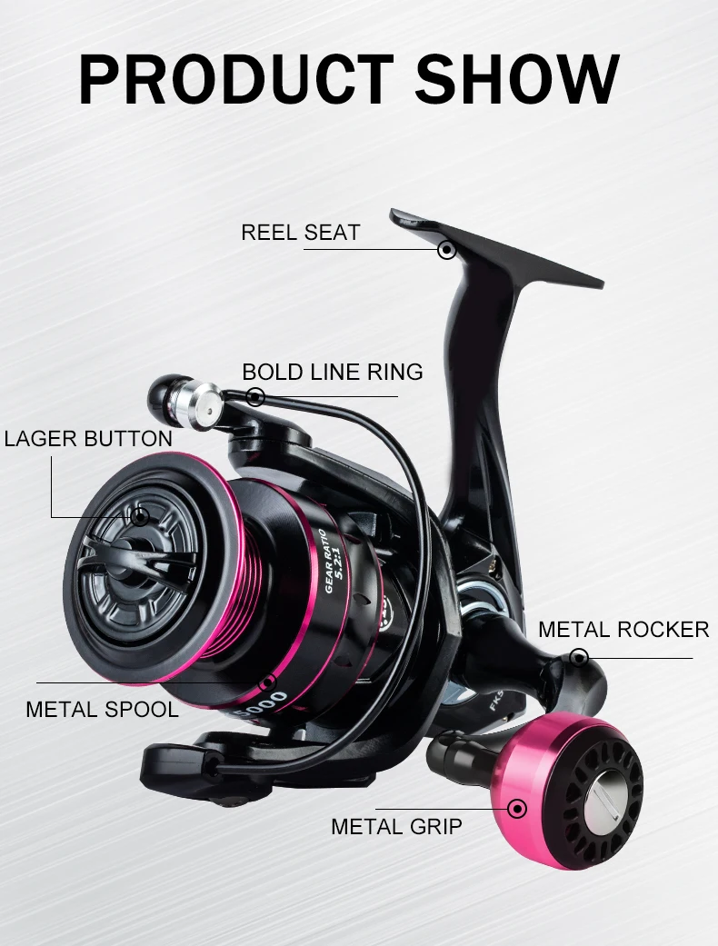 Professioneller Ultraleichter Metall/EVA Links-/Rechtshand-Austauschbarer Angelrollen-Griff 5.2:1 Hohe 26LB Max. Bremskraft für Casting- und Spinnrollen – Detail 2