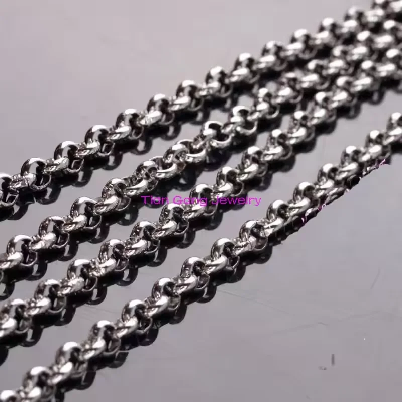 5mm/6mm/8mm Silver Stainless Steel Round ROLO Link Chain Jewelry Finding /Marking Chain DIY Shiny