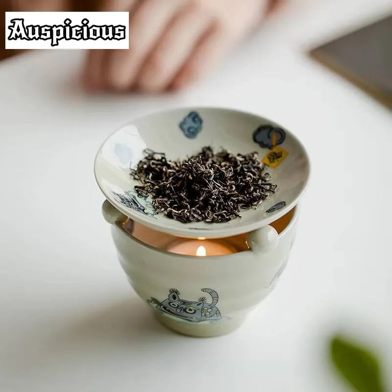 Glazed Stickers Like A Tiger With Wings Ceramic Incense Burner Tea Essential Oil  Aromatherapy Stove Roasted Tea Incense Stove
