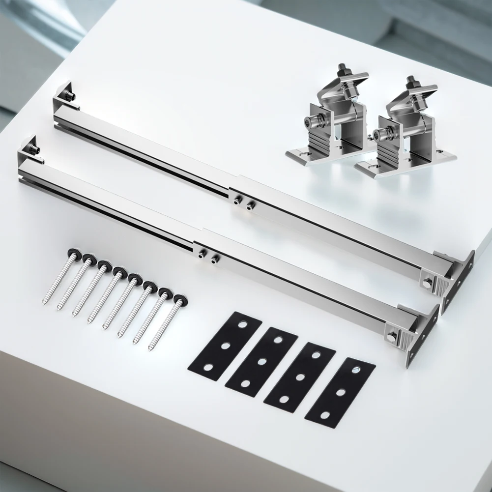 Solar Holder End Clamp Kit Adjustable Solar Panel Tilt Bracket Aluminum Alloy Solar Panel Mounting Rack 15-30 Degrees