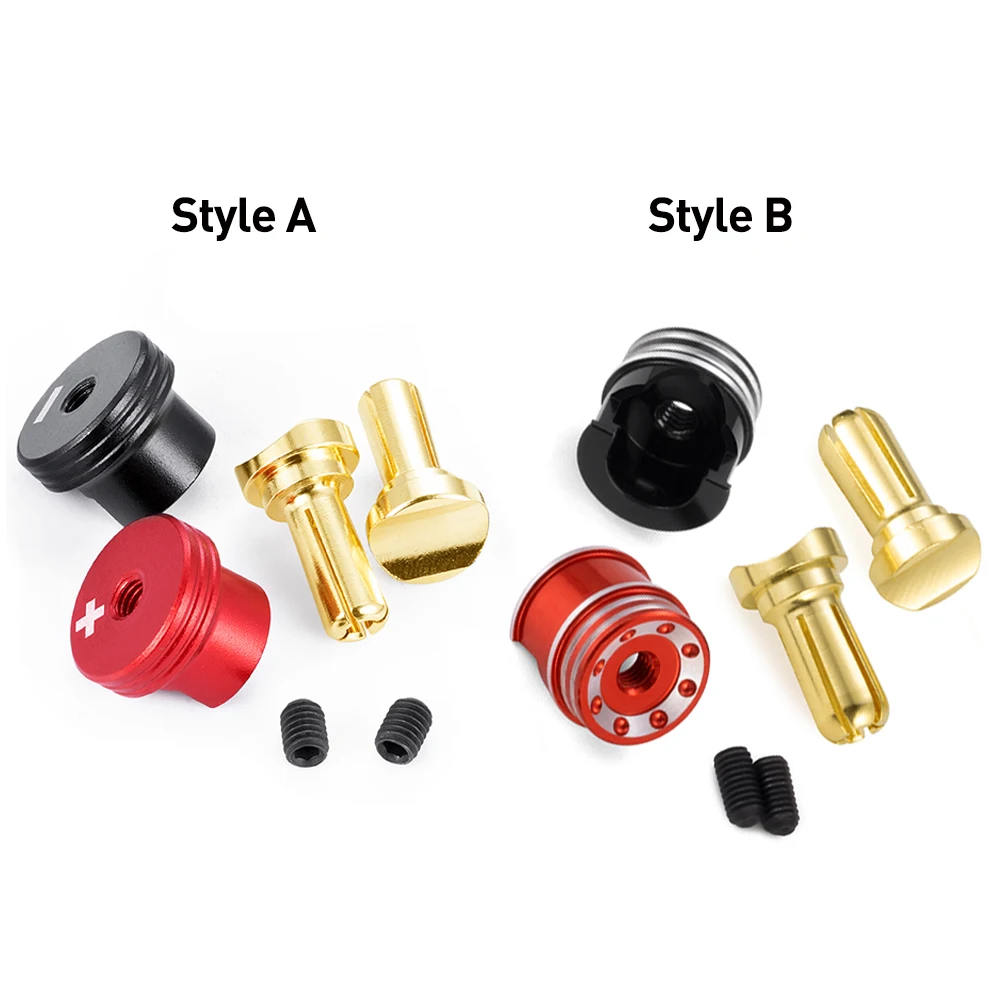 YEAHRUN 1Pair Metal Heatsink Bullet Plug Grips Bullets Set 4/5MM for Electric Screwdriver RC Model Car Airplane Tools