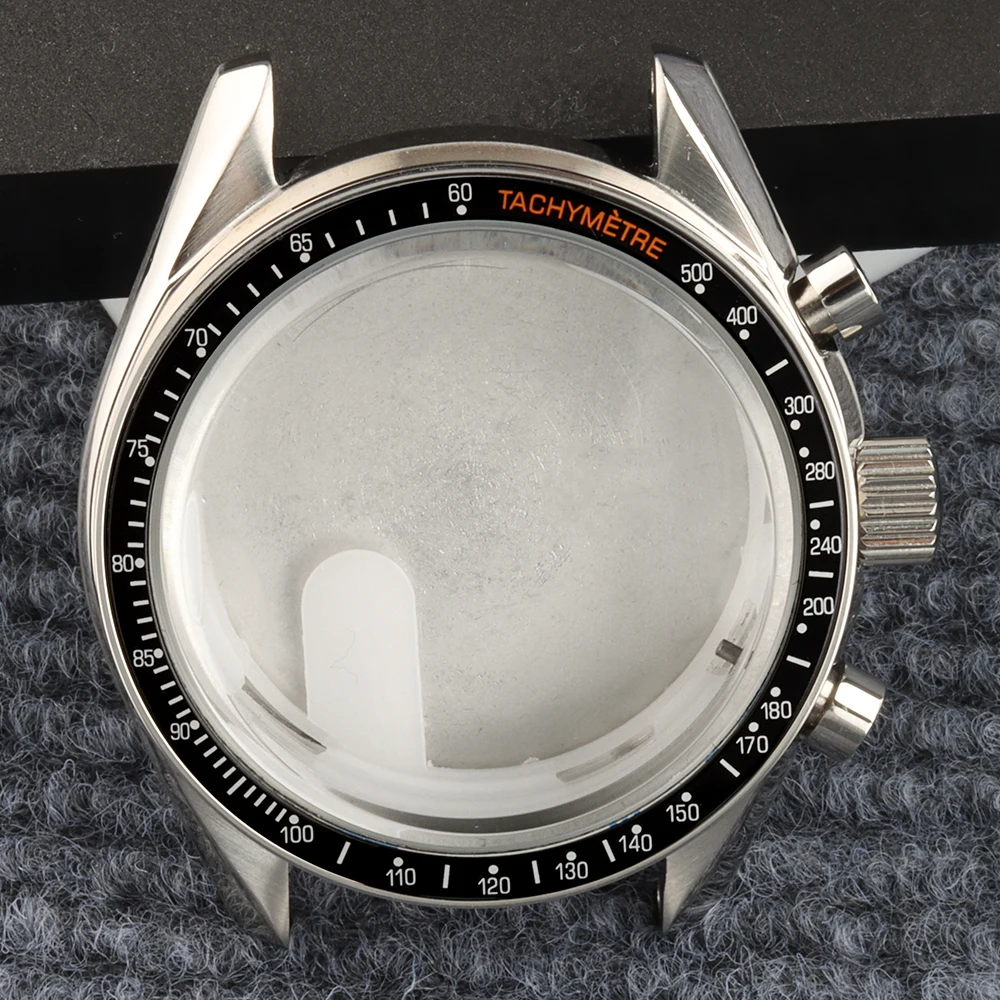 

40mm VK63 Case Moon Pattern Back Chronograph Watch Case For Seiko VK63 VK64 Movement 316L Stainless Steel Quartz Watch Case
